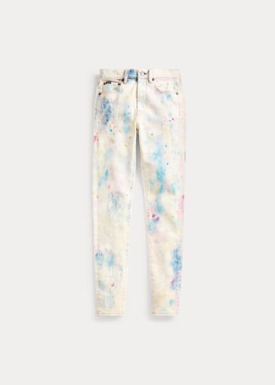 Jeans Polo Ralph Lauren Mujer Blancos Multicolor - Tompkins High-Rise Skinny - DFBAY1359